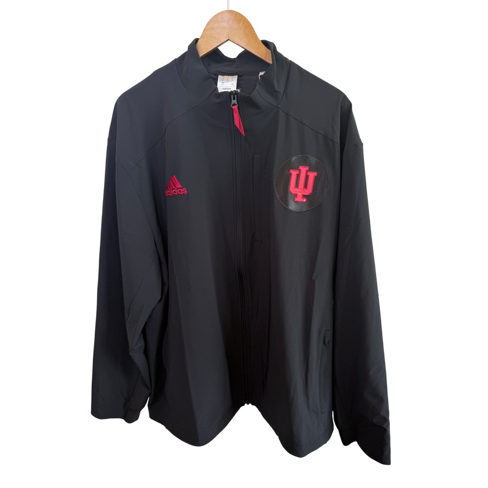 Indiana University Hoosiers Adidas Full Zip Track Jacket Mens XL Black NWT